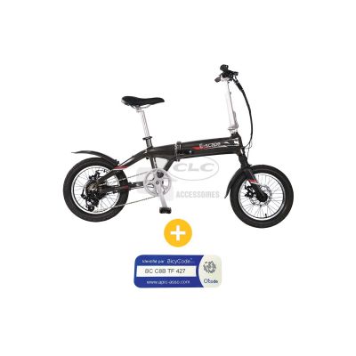 VELO A ASSISTANCE ELECTRIQUE KEY WEST 16P GRIS+ MARQUAG+DECL BICYCODE